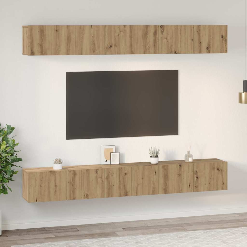 vidaXL TV Cabinet Set 6 pcs Artisan Oak Engineered Wood
