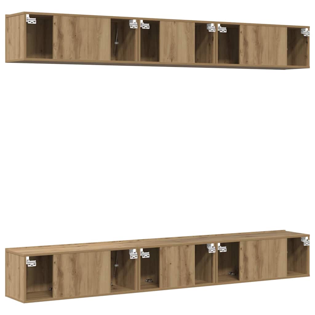 vidaXL TV Cabinet Set 6 pcs Artisan Oak Engineered Wood