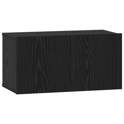 vidaXL TV Cabinet Set with Drawer 7 pcs Black Oak Engineered Wood