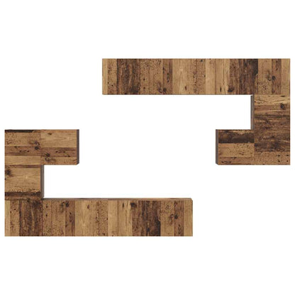 vidaXL TV Units Wall-mounted 4 pcs Old Wood Engineered wood