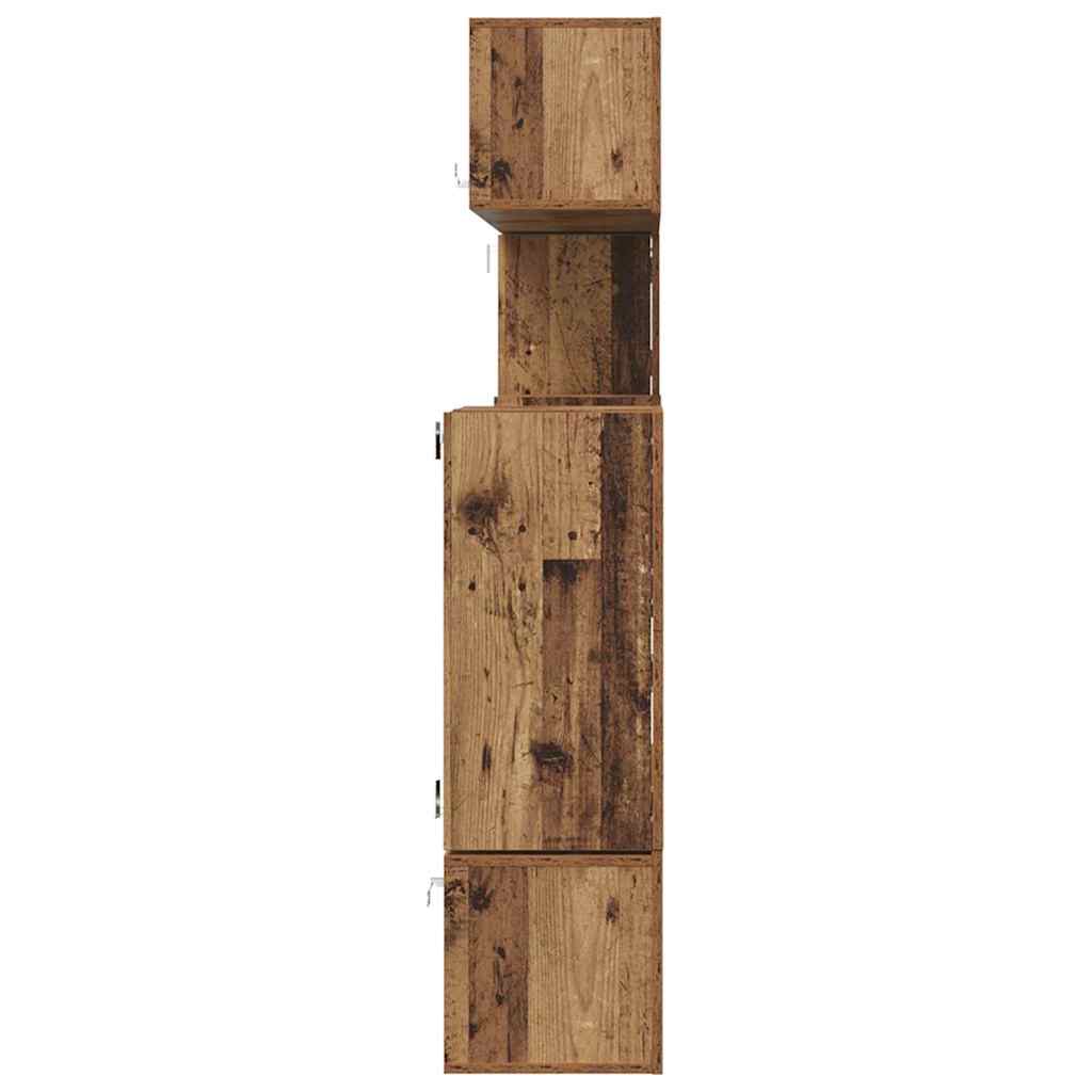 vidaXL TV Units Wall-mounted 4 pcs Old Wood Engineered wood