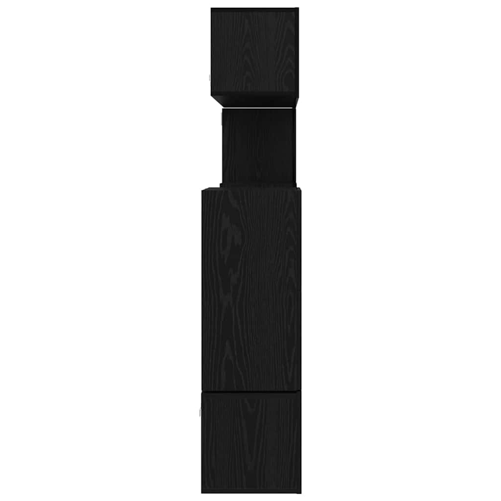 vidaXL TV Units Wall-mounted 4 pcs Black Oak Engineered wood