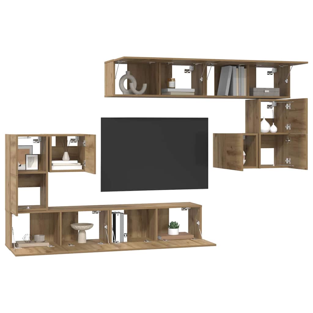 vidaXL TV Units 4 pcs Artisan Oak Engineered wood