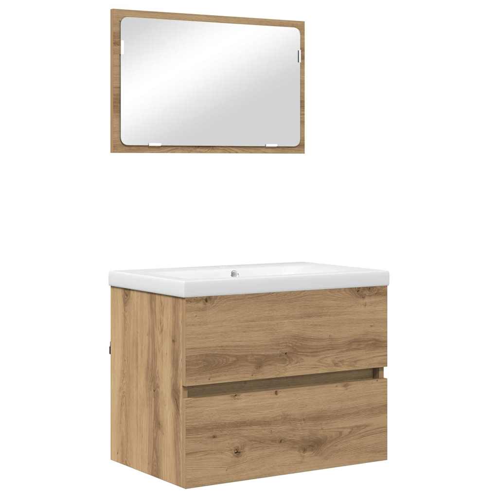vidaXL Bathroom Furniture Set 3 pcs Artisan oak 60 x 38.5 x 45 cm