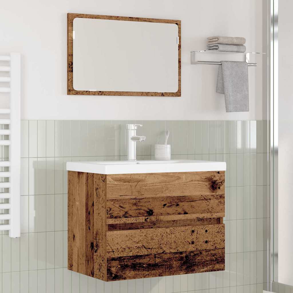 vidaXL Bathroom Furniture Set 3 pcs Old wood 60 x 38.5 x 45 cm