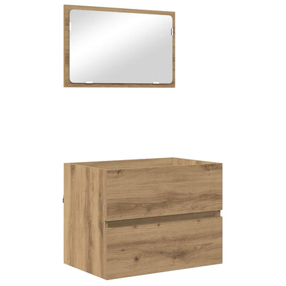vidaXL Bathroom Furniture Set 3 pcs Artisan Oak Engineered Wood