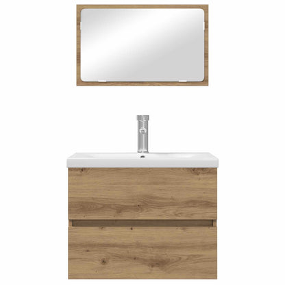 vidaXL Bathroom Furniture Set 3 pcs Artisan Oak Engineered Wood