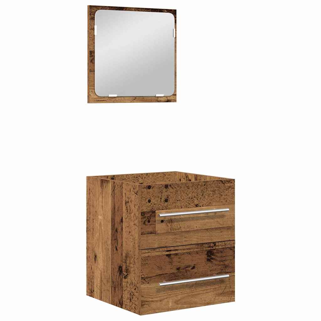vidaXL Bathroom Furniture Set 2 pcs Old Wood Engineered Wood