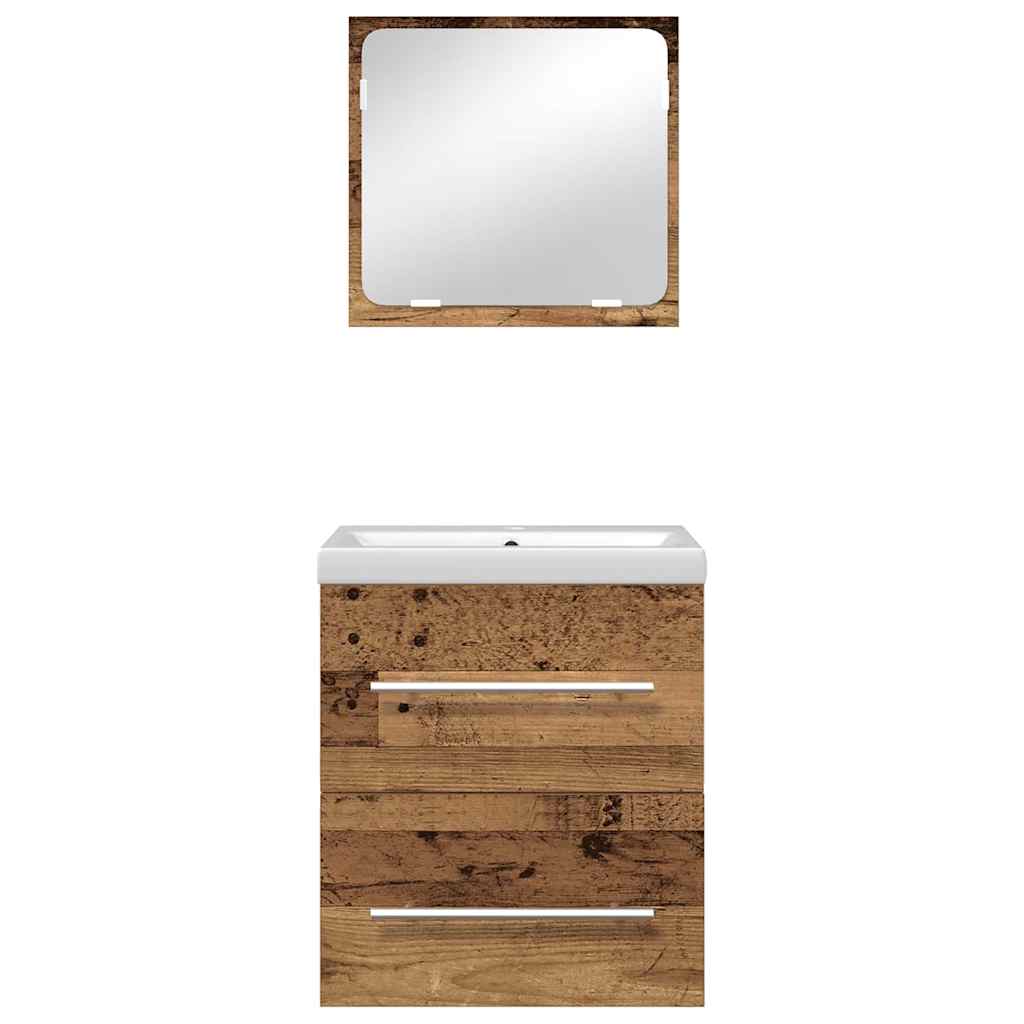 vidaXL Bathroom Furniture Set 2 pcs Old Wood Engineered Wood
