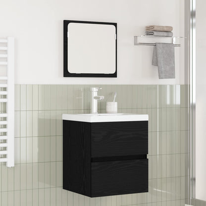 vidaXL Bathroom Furniture Set with Drawer 2 pcs Black Oak and White