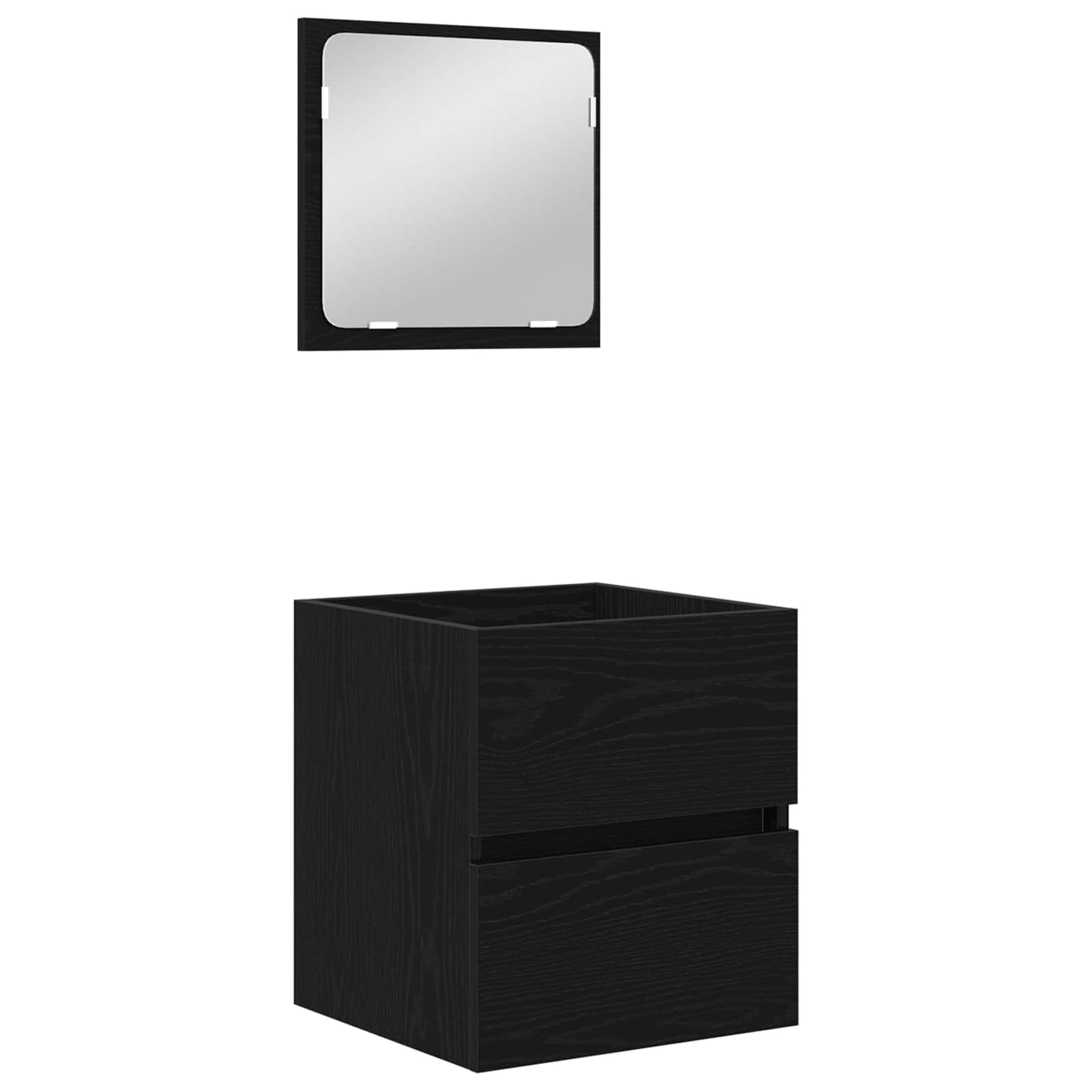 vidaXL Bathroom Furniture Set with Drawer 2 pcs Black Oak and White