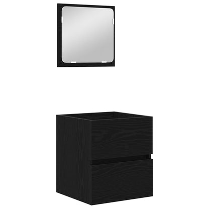 vidaXL Bathroom Furniture Set with Drawer 2 pcs Black Oak and White