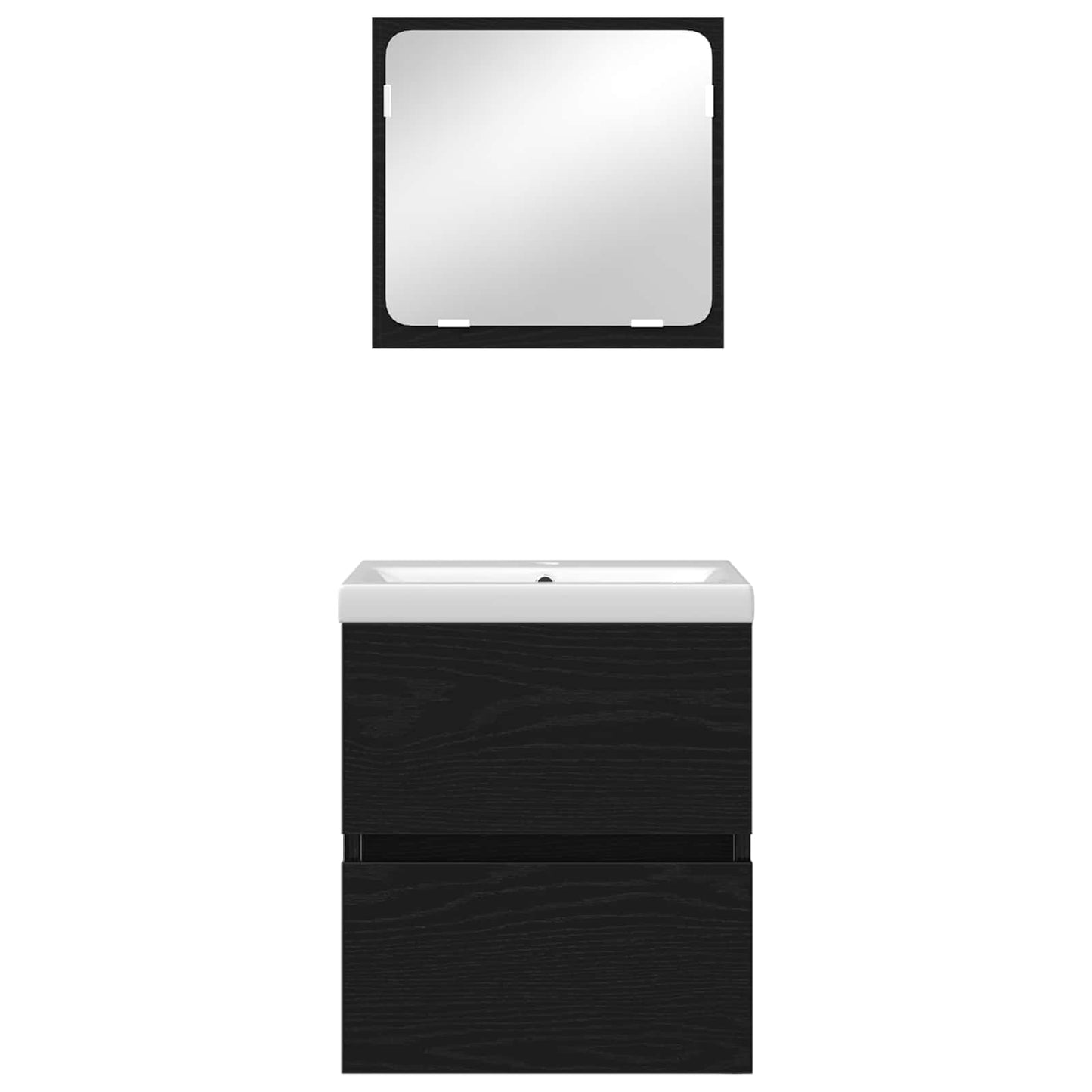 vidaXL Bathroom Furniture Set with Drawer 2 pcs Black Oak and White