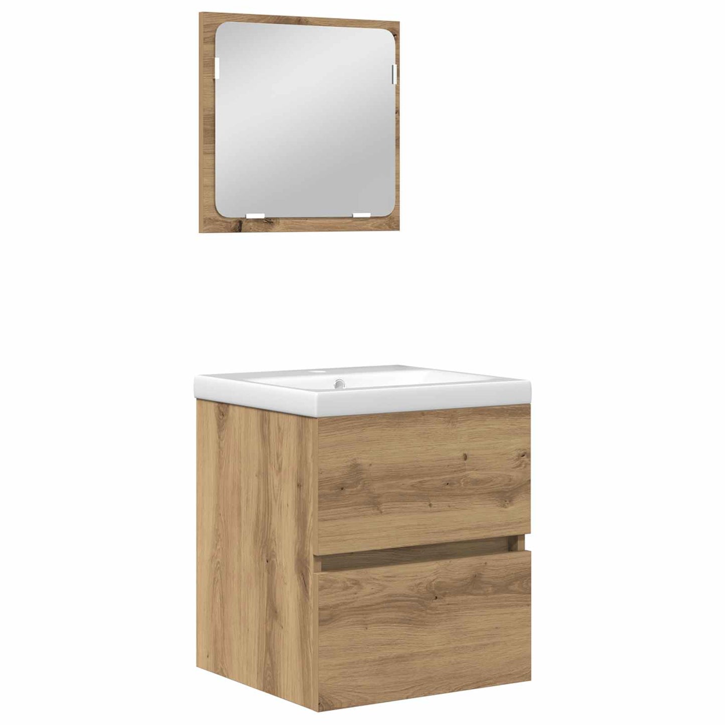 vidaXL Bathroom Furniture Set with Drawer 2 pcs Artisan Oak and White