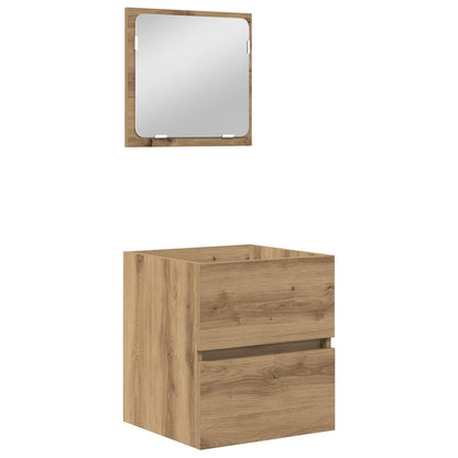 vidaXL Bathroom Furniture Set with Drawer 2 pcs Artisan Oak and White