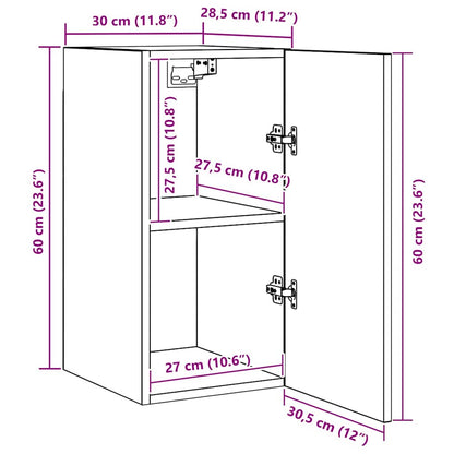 vidaXL TV Cabinet Set Wall-mounted Black Oak Engineered Wood