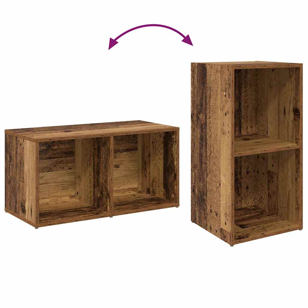 vidaXL TV Cabinet Set 2 pcs Old Wood 37 x 35 x 72 cm Engineered Wood