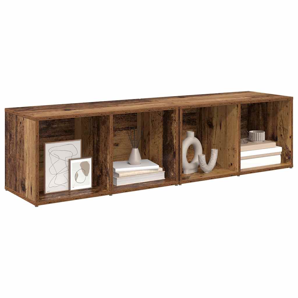 vidaXL TV Cabinet Set 2 pcs Old Wood 37 x 35 x 72 cm Engineered Wood