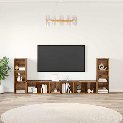 vidaXL TV Cabinet Set 4 pcs Old Wood 37 x 35 x 107 cm Engineered Wood