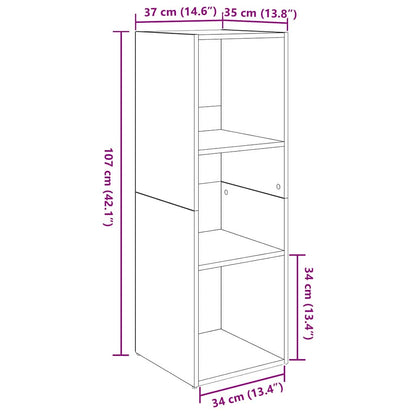 vidaXL TV Cabinet Set 4 pcs Black Oak 37 x 35 x 107 cm Engineered Wood