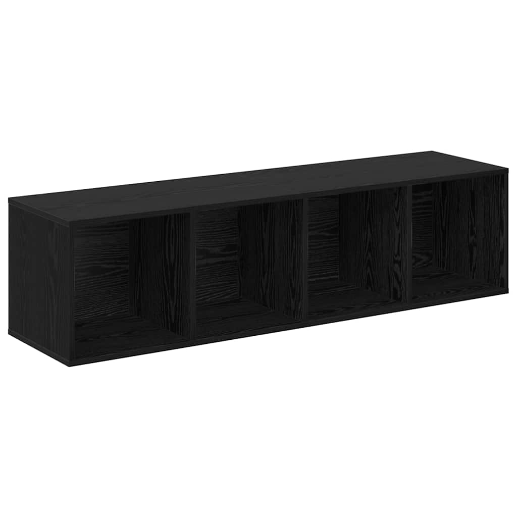 vidaXL TV Cabinet Set Wall-mounted 2 pcs Black Oak 37 x 37 x 142.5 cm