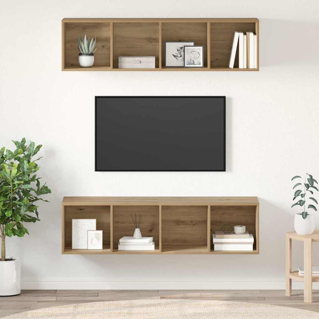 vidaXL TV Cabinet Set 2 pcs Artisan Oak Engineered Wood