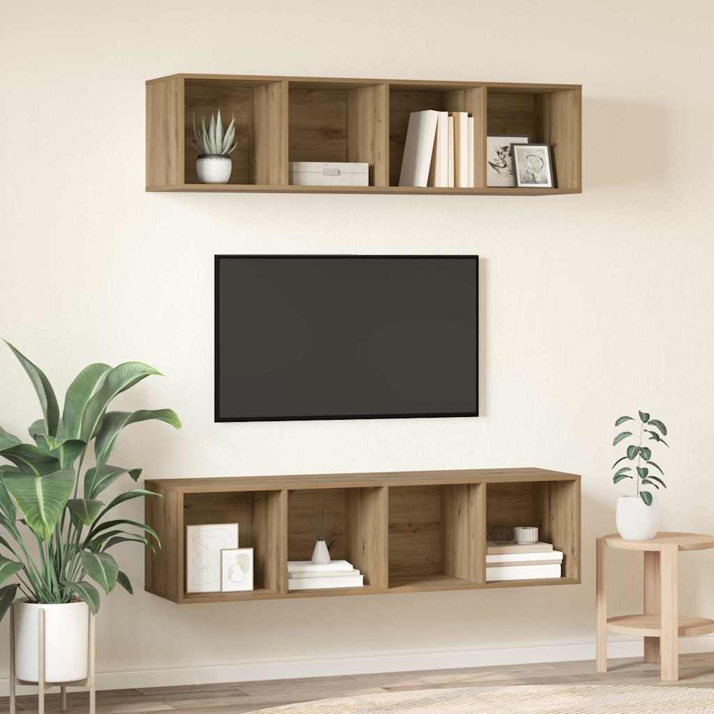 vidaXL TV Cabinet Set 2 pcs Artisan Oak Engineered Wood