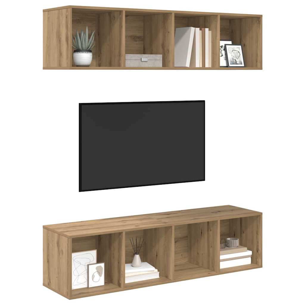 vidaXL TV Cabinet Set 2 pcs Artisan Oak Engineered Wood