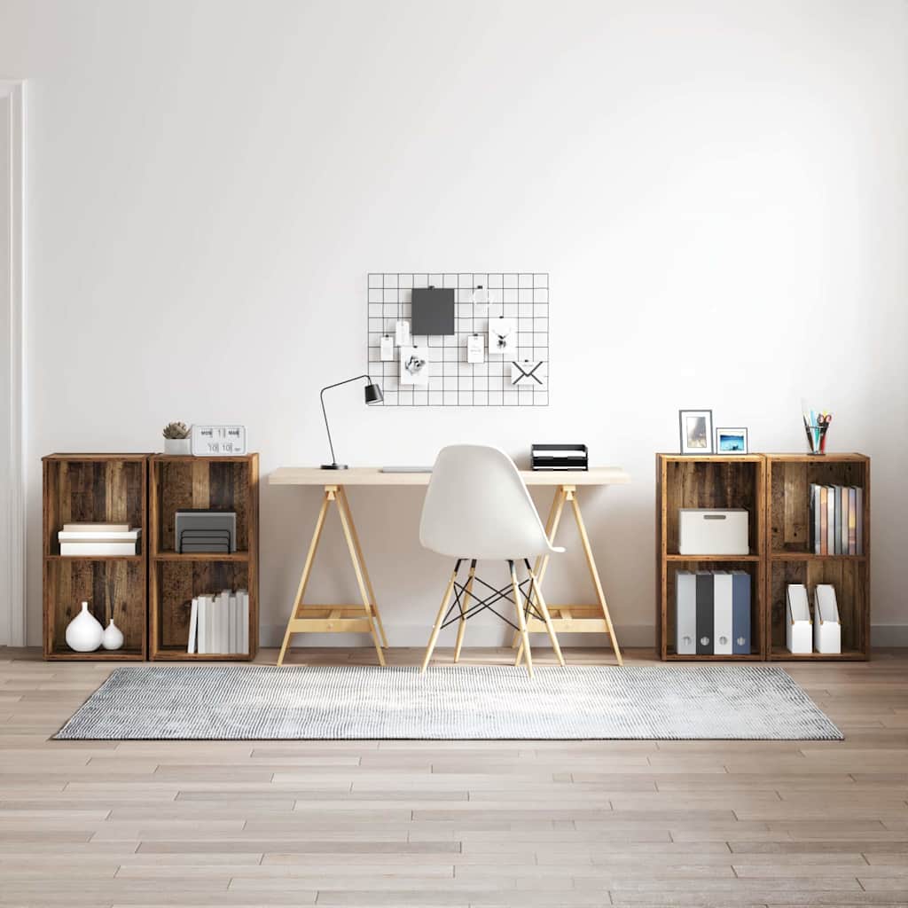 vidaXL TV Cabinet Set 4 pcs Old Wood 37 x 37 x 72 cm Engineered Wood