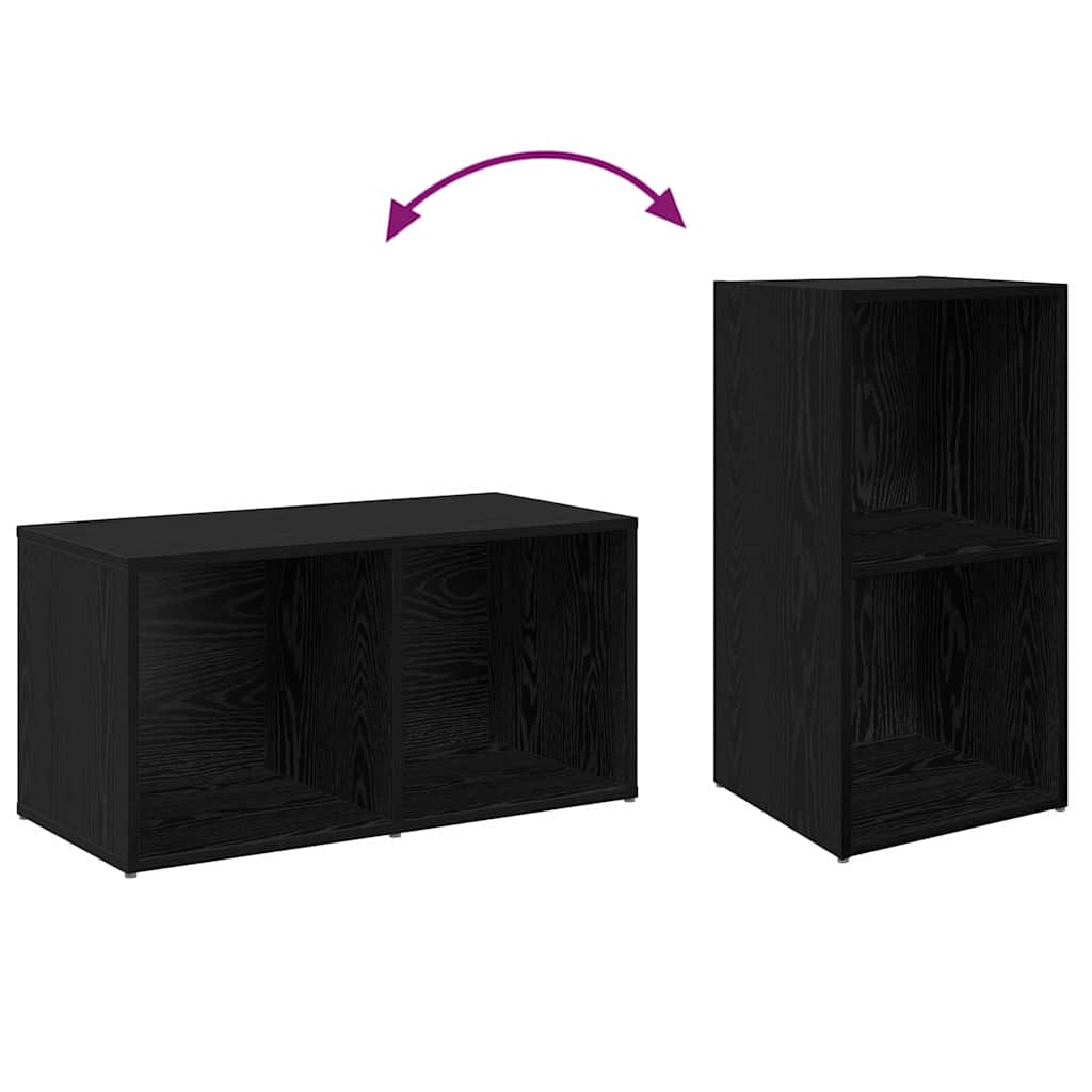 vidaXL TV Cabinet Set 4 pcs Black Oak 37 x 37 x 72 cm Engineered Wood