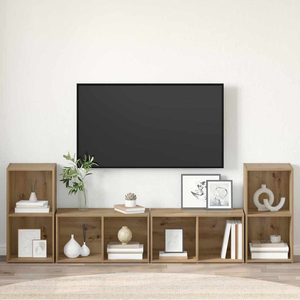 vidaXL TV Cabinet Set 4 pcs Artisan Oak Engineered Wood