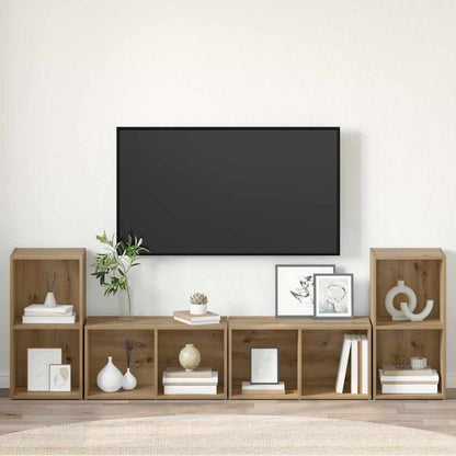 vidaXL TV Cabinet Set 4 pcs Artisan Oak Engineered Wood