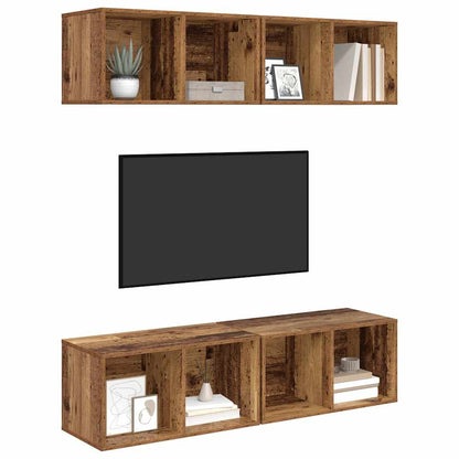 vidaXL TV Cabinet Set 4 pcs Old Wood 37 x 37 x 72 cm Engineered Wood