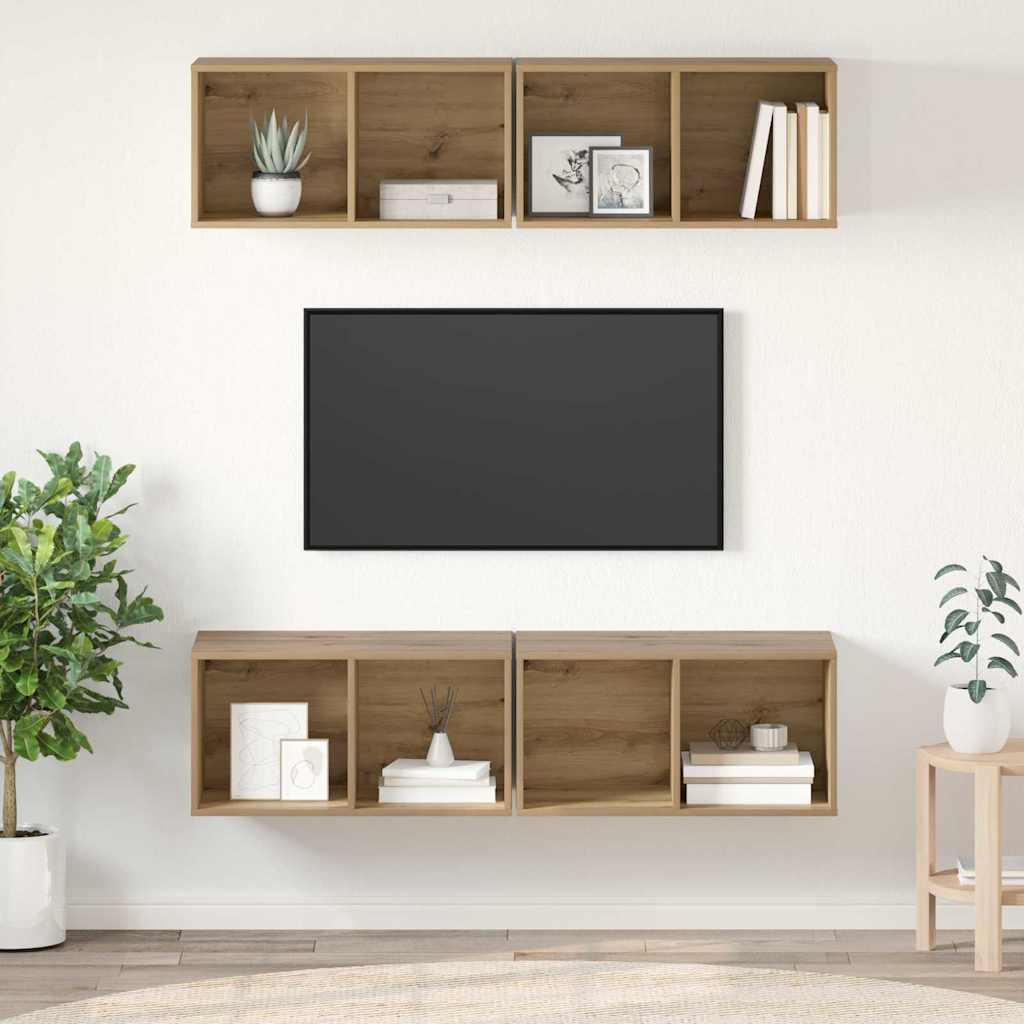 vidaXL TV Cabinet Set 4 pcs Artisan Oak Engineered Wood