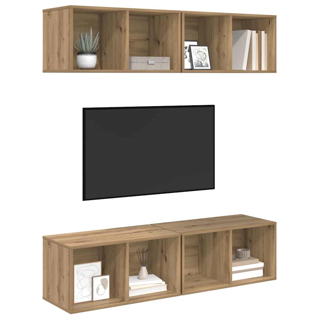 vidaXL TV Cabinet Set 4 pcs Artisan Oak Engineered Wood