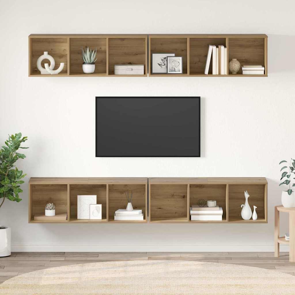 vidaXL TV Cabinet Set 4 pcs Artisan Oak Engineered Wood