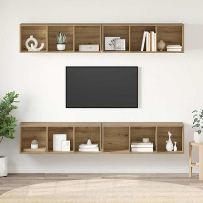 vidaXL TV Cabinet Set 4 pcs Artisan Oak Engineered Wood