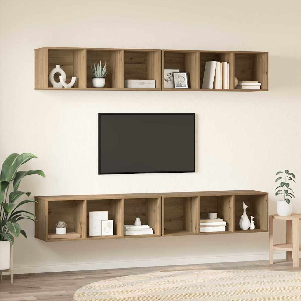 vidaXL TV Cabinet Set 4 pcs Artisan Oak Engineered Wood