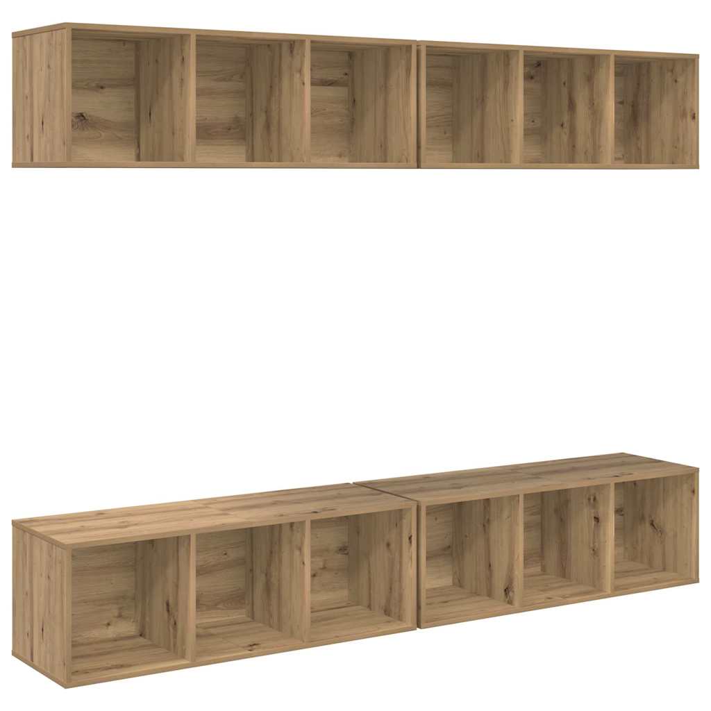 vidaXL TV Cabinet Set 4 pcs Artisan Oak Engineered Wood