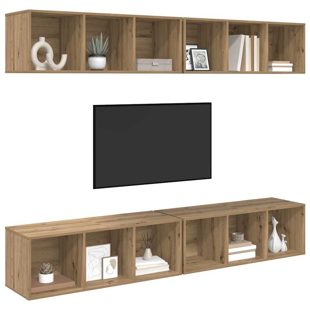 vidaXL TV Cabinet Set 4 pcs Artisan Oak Engineered Wood