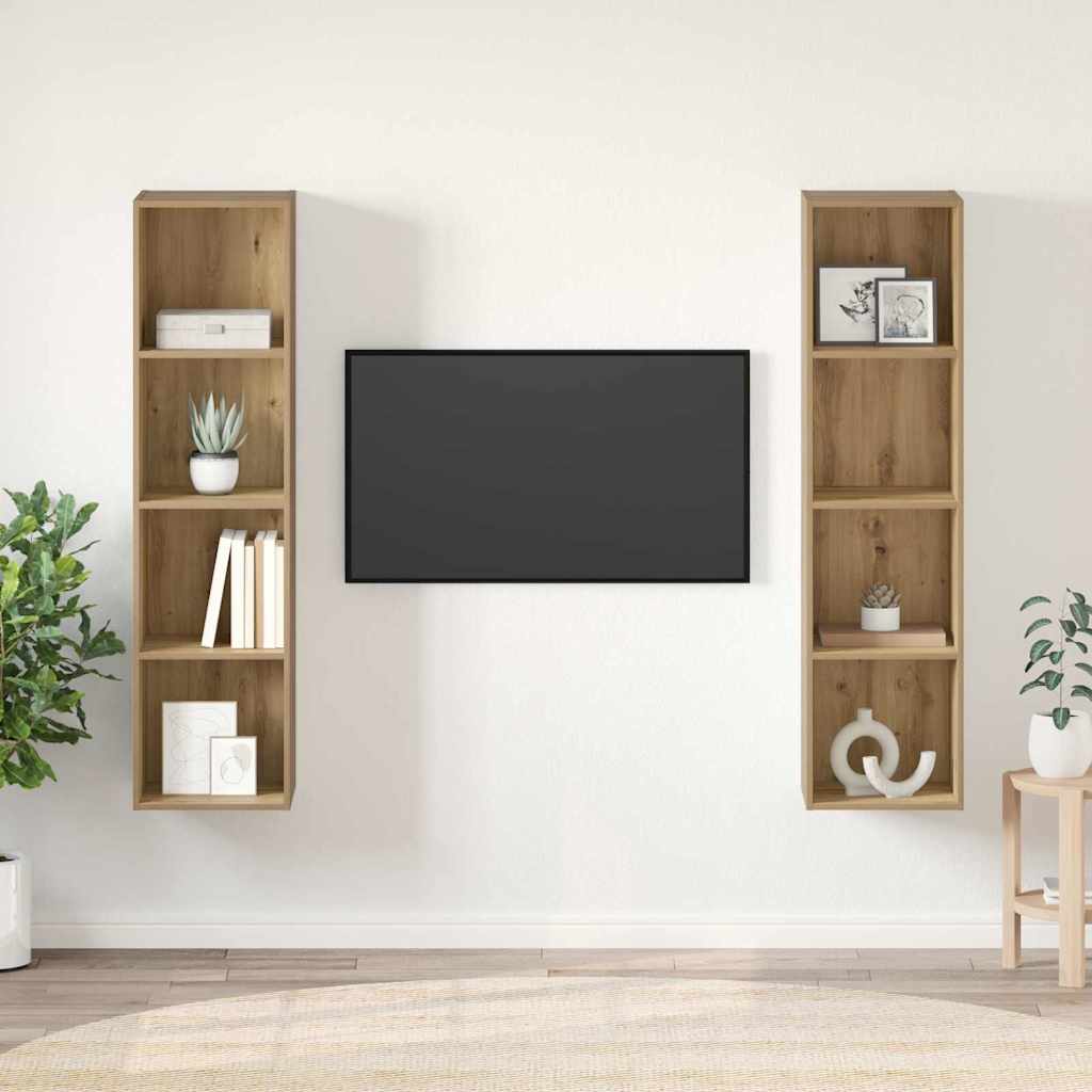 vidaXL TV Cabinet Set 2 pcs Brown Engineered Wood