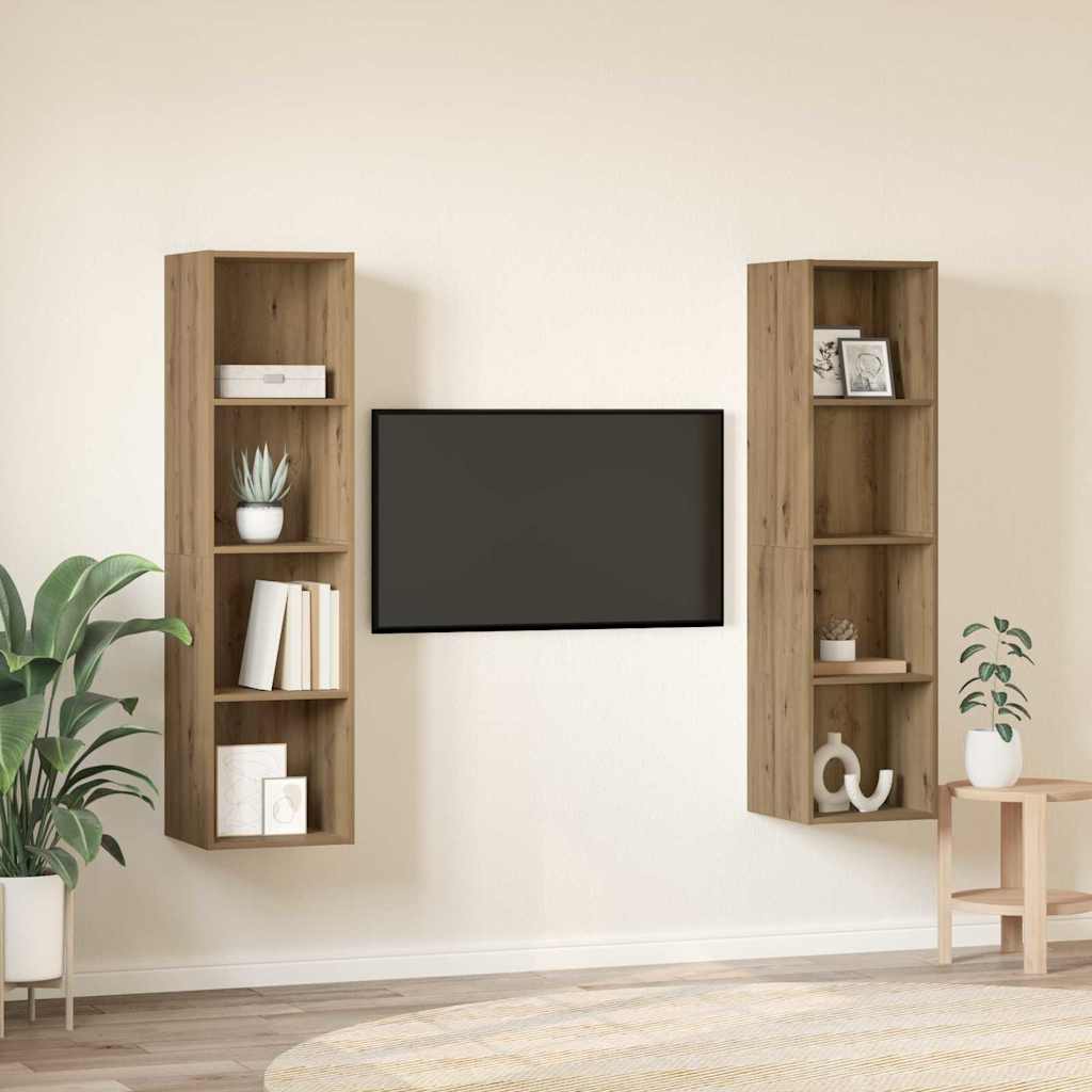 vidaXL TV Cabinet Set 2 pcs Brown Engineered Wood