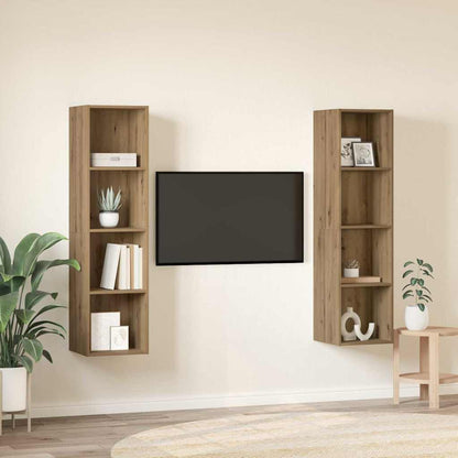 vidaXL TV Cabinet Set 2 pcs Brown Engineered Wood