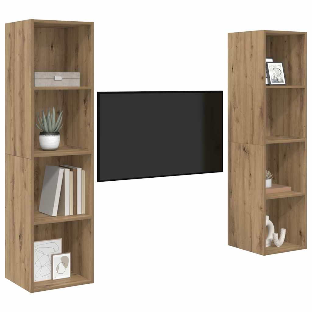vidaXL TV Cabinet Set 2 pcs Brown Engineered Wood