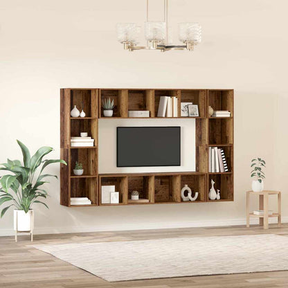 vidaXL TV Cabinet Set 4 pcs Brown 37 x 37 x 142.5 cm Engineered Wood