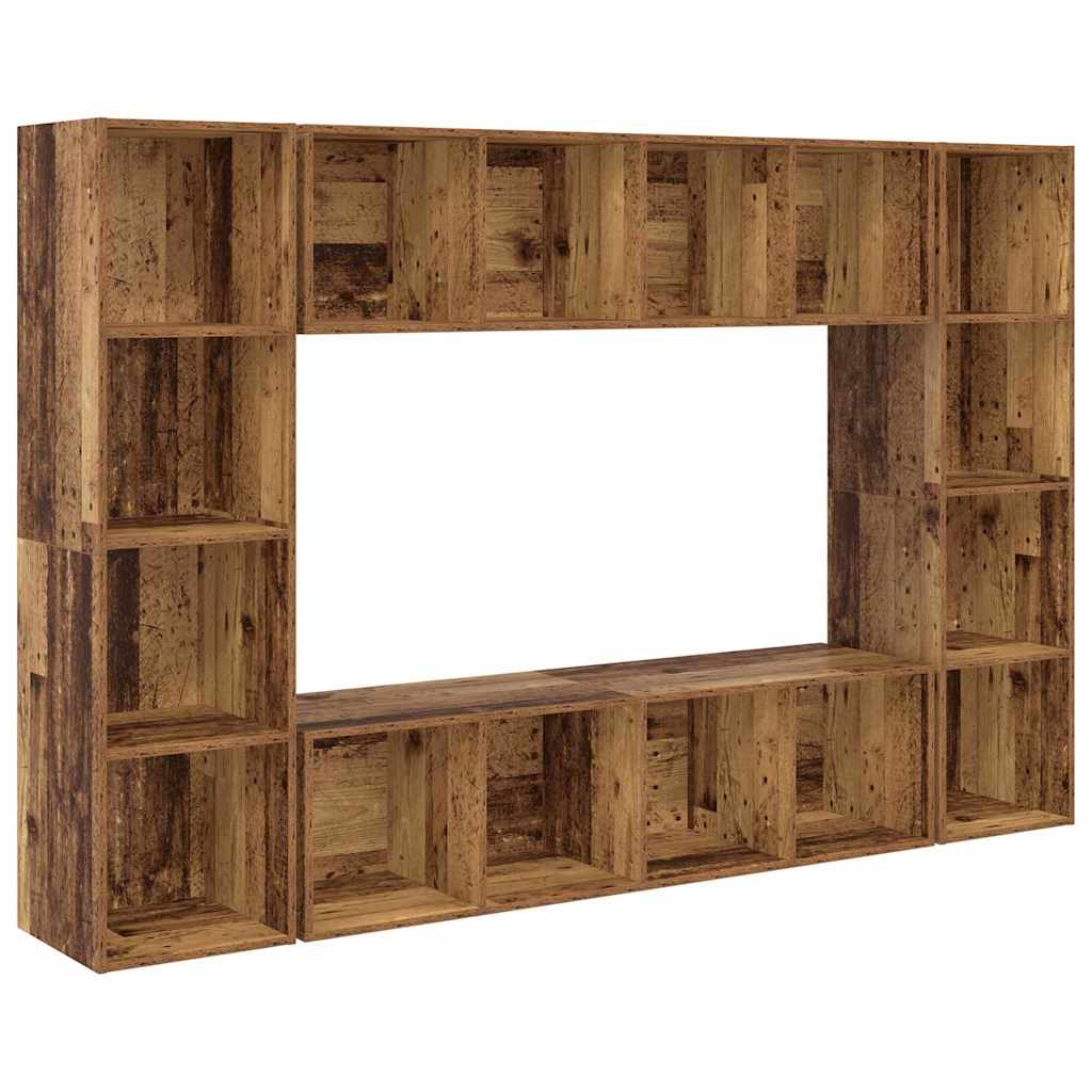 vidaXL TV Cabinet Set 4 pcs Brown 37 x 37 x 142.5 cm Engineered Wood