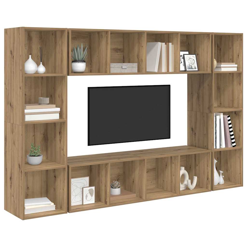 vidaXL TV Cabinet Set 4 pcs Brown Engineered Wood