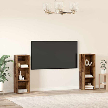 vidaXL TV Cabinet Set 2 pcs Old Wood 107 x 35 x 37 cm Engineered Wood
