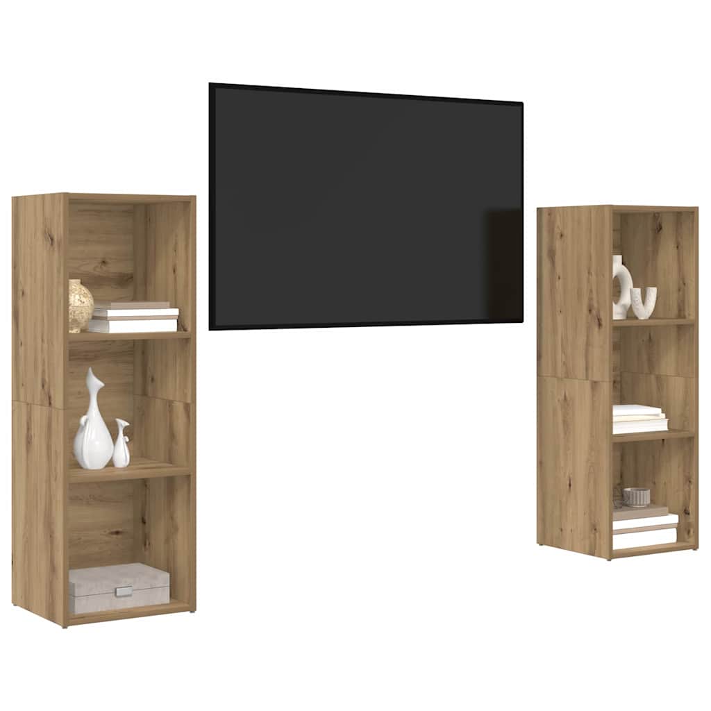 vidaXL TV Cabinet Set 2 pcs Artisan Oak Engineered Wood