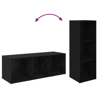 vidaXL TV Cabinet Set 2 pcs Black Oak 37 x 35 x 107cm Engineered Wood